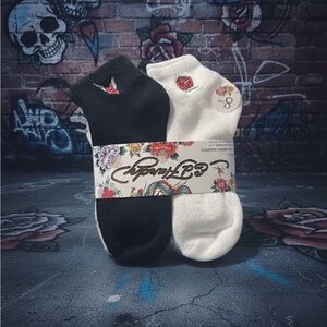 Ed Hardy Black and White Casual Socks NWT